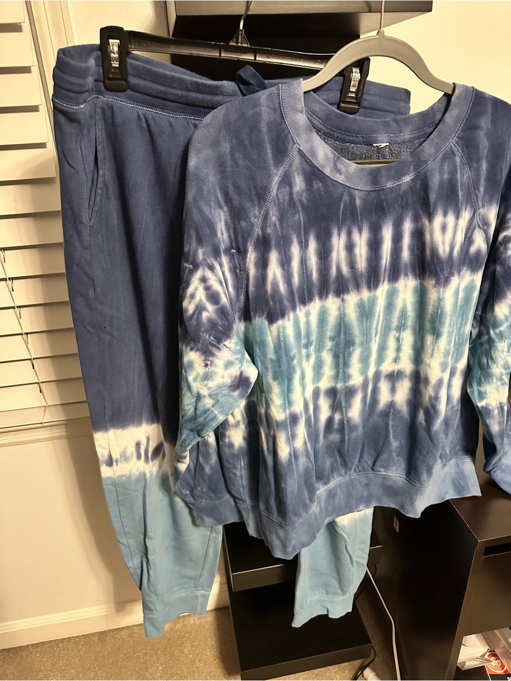 Old Navy Blue & White Tie-Dye Sweatshirt and Joggers Set